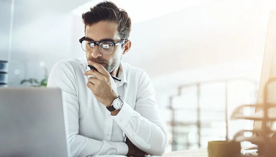 thoughtful business person planning